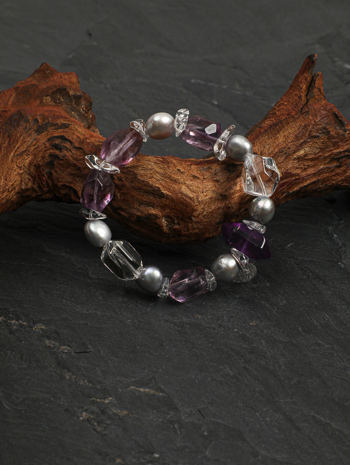 Rose quartz crystal bracelet