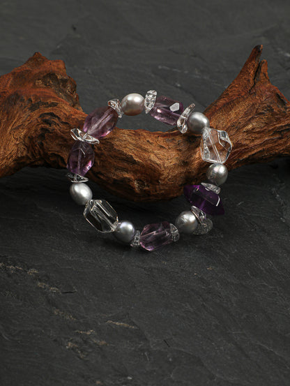Rose quartz crystal bracelet