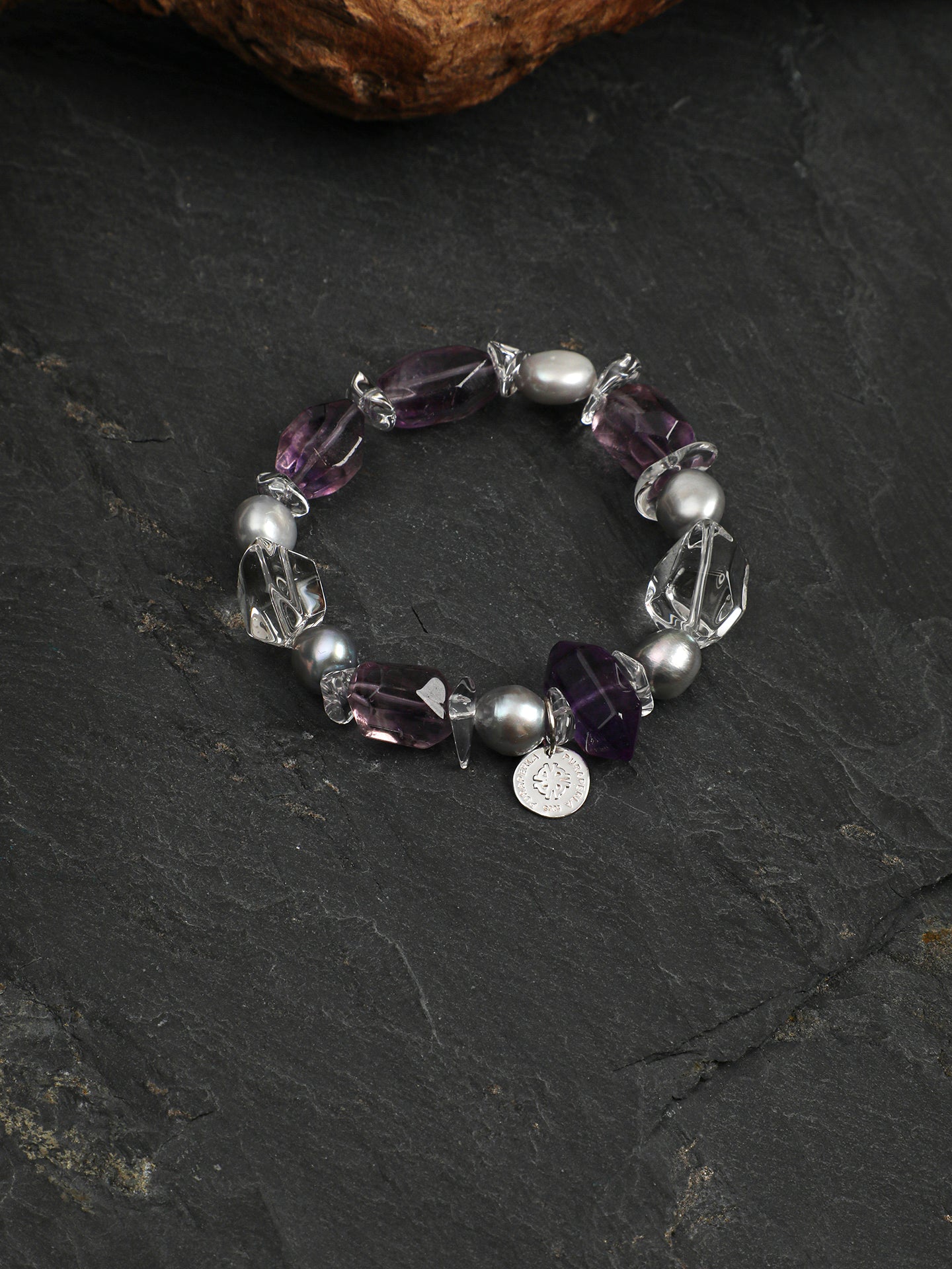 Rose quartz crystal bracelet