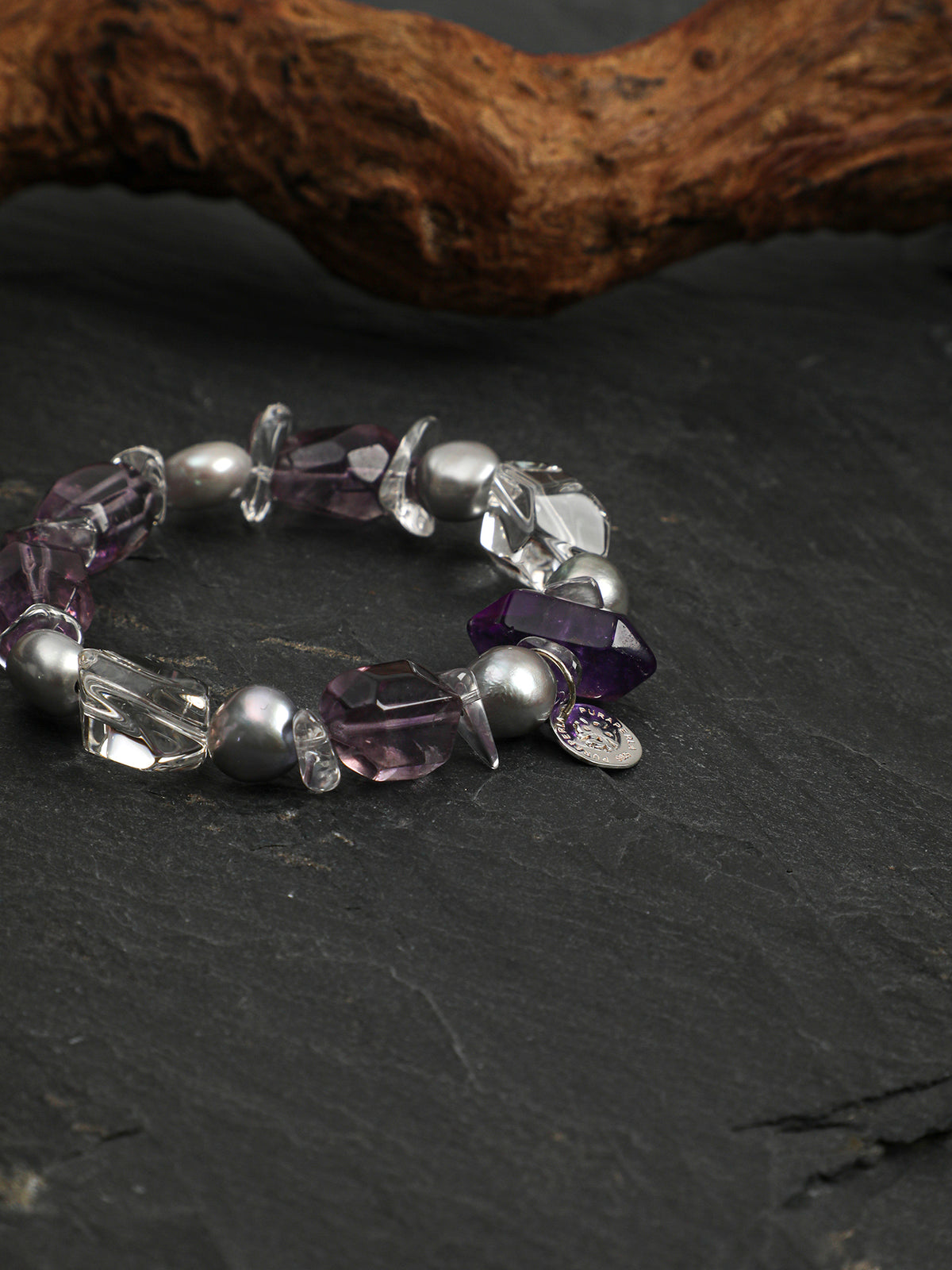 Rose quartz crystal bracelet