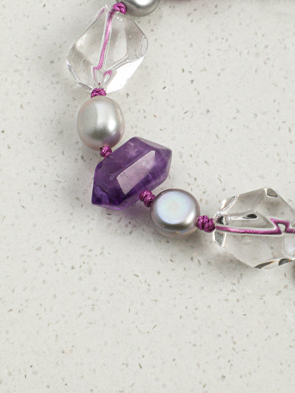 Rose quartz crystal bracelet