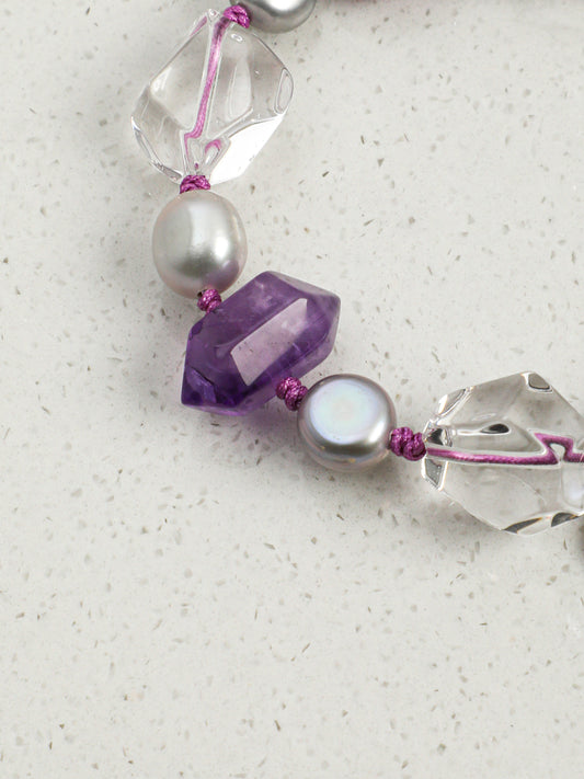 Rose quartz crystal bracelet